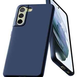 Goospery Capa de silicone líquido compatível com Galaxy S21 FE, capa protetora de corpo inteiro à prova de choque com forro de microfibra macia (azul marinho) GS21FE-SLC-NVY