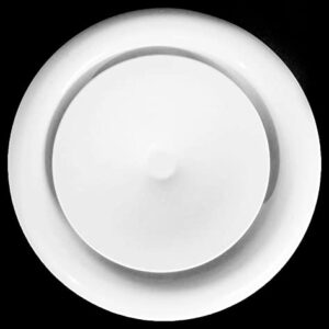 Grade de fornecimento de saída de ar redonda de 12,7 cm com junta de esponja e estrutura de montagem - Tampa de registro de duto de ventilação HVAC [Dimensões externas: 18 cm]