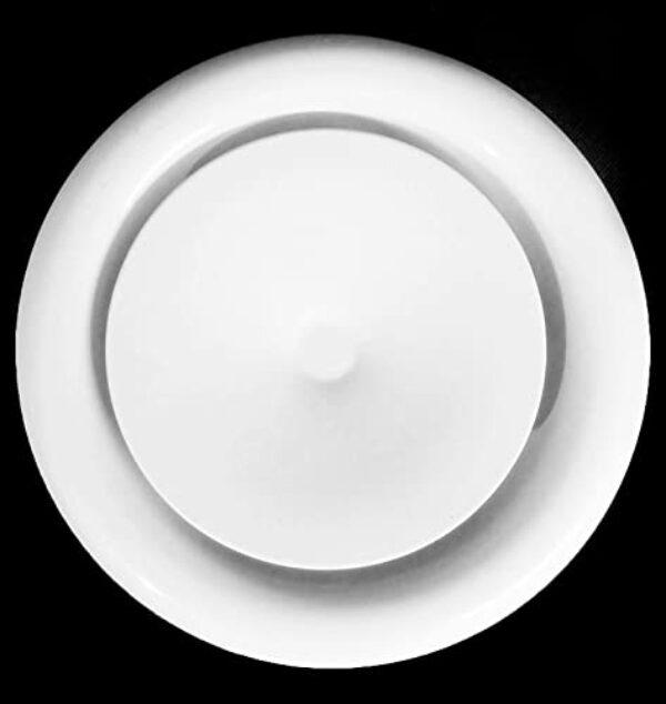 Grade de fornecimento de saída de ar redonda de 12,7 cm com junta de esponja e estrutura de montagem - Tampa de registro de duto de ventilação HVAC [Dimensões externas: 18 cm]