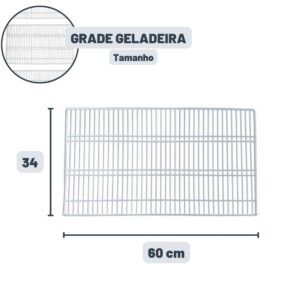 Grade Geladeira Refrigerador Prateleira Continental Copacabana Bosch Mabe 60 x 34 cm