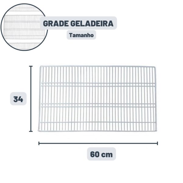 Grade Geladeira Refrigerador Prateleira Continental Copacabana Bosch Mabe 60 x 34 cm
