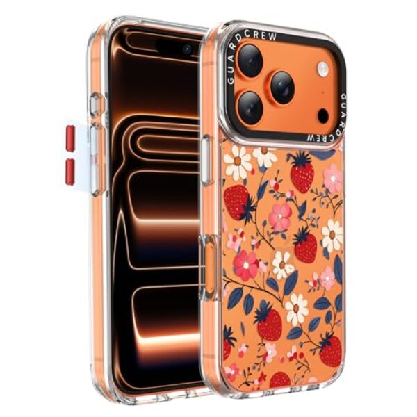 GuardCrew Capa para iPhone 17 Pro Max, [proteção contra quedas de grau militar de 3,8 m à prova de colisão] [anti-descascar] Capa de telefone fina à prova de choque de TPU transparente para iPhone 17