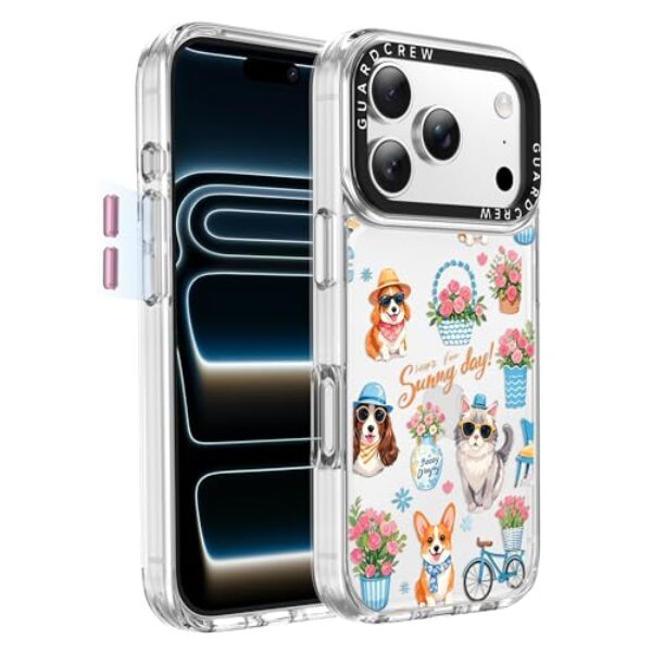 GuardCrew Capa para iPhone 17 Pro Max, [proteção contra quedas de grau militar de 3,8 m à prova de colisão] [anti-descascar] Capa de telefone fina à prova de choque de TPU transparente para iPhone 17