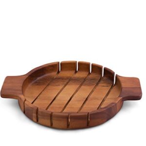 Guias de corte com fenda redonda de madeira de acácia tábuas de pão esquadriadas da Arthur Court 36 cm de comprimento