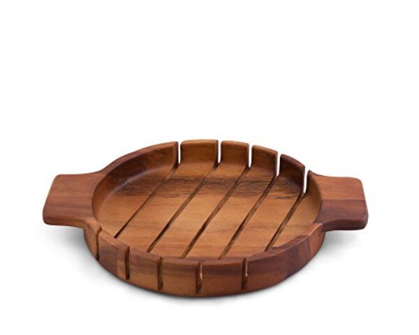 Guias de corte com fenda redonda de madeira de acácia tábuas de pão esquadriadas da Arthur Court 36 cm de comprimento