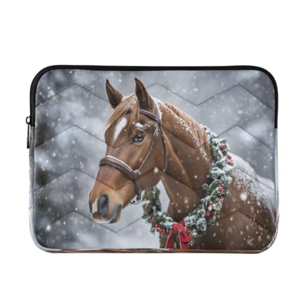 Guirlanda de cavalo, bolsas brancas para laptop, capa protetora à prova de choque, capa de viagem para laptop de 13 a 13,3 polegadas