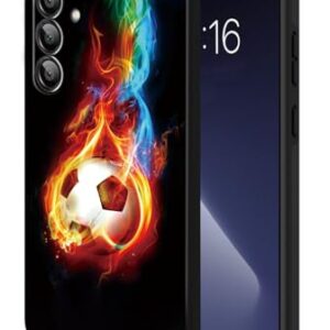 GUYBFADFG Capa para Samsung Galaxy S24 FE, capa de telefone macia e fina com proteção de câmera para meninas e mulheres, futebol