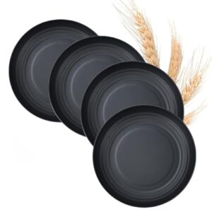 GZTFPQ Pratos de jantar profundos inquebráveis de 4 pratos de palha de trigo de 19 cm, plástico profundo reutilizável, pratos de salada leves para acampamento/cozinha, seguro para lava-louças e