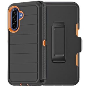 Haeuorey Capa para Samsung Galaxy A17 da série Defender com clipe de cinto e suporte, capa resistente de 3 camadas de proteção de corpo inteiro resistente de grau militar para Galaxy A17 5G (preto