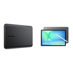 HD Externo Toshiba 1TB Canvio Basics Preto + Tablet Samsung Galaxy Tab S10 FE, Cinza, 128GB, 8GB RAM