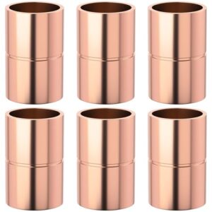 HINZIC 6 peças de encaixes de acoplamento de cobre reto, junta de soldagem ID de 0,9 cm para ar condicionado HVAC, conector de conexão de solda, acoplador de reparo de extremidade com tubo enrolado