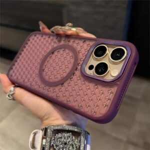 HJZSZX Capa magnética com dissipação de calor e malha para iPhone 14, capa respirável e fosca (para iPhone 14/roxa)