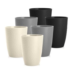 Homienly Conjunto de 6 copos de palha de trigo, copos de 355 ml, reutilizáveis e inquebráveis, copos de plástico alternativos para micro-ondas e lava-louças, copos de água para cozinha, acampamento