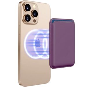 Homsctect Carteira MagSafe atualizada, suporte magnético para 3 cartões, 23 ímãs, bloqueio de RFID, couro fino, carteiras magnéticas para iPhone 17/16/15/14/13/12 Series Wine Red