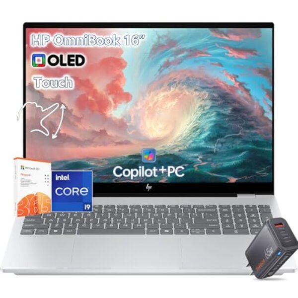 HP Laptop OmniBook 7 Touchscreen - 40.6 cm 2K OLED 120Hz -Intel Core 9 270H Beat AMD Ryzen 9 8945H -64GB RAM -2TB SSD -Windows 11 Pro Office 365 - Business Computadora Portátil PC AI Copilot 2025