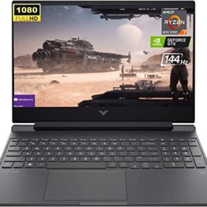 HP Victus Laptop para jogos FHD de 15,6 polegadas, processador AMD Ryzen 7 5800H de 8 núcleos, NVIDIA GeForce RTX 3050 Ti, 16 GB de RAM, 512 GB SSD, Bluetooth, HDMI, webcam, Windows 11 Home, preto