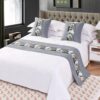 HSTANGKY Cama Runner moda lenço de cama microfibra proteção de cama de alta qualidade decoração leve durável toalha de cama para hotel, quarto, quarto de casamento - cinza ||King 19,7 x 102,3