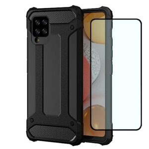 HTXWXJC Capa para Galaxy A42 5G, Capa para Samsung M42 5G SM-A426 Protetor de tela HD, Slim Hybrid Dual Layer TPU + PC Capa protetora de telefone à prova de choque para Samsung Galaxy A42 5G preta