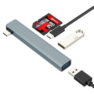 Hub adaptador USB C divisor MacBook para iPhone 17 16 (5 em 1) para iPad Pro Mini Multiport Mac Docking Station Tipo C para OTG TF Leitor de cartão SD Conversor de carregamento para Apple Laptop