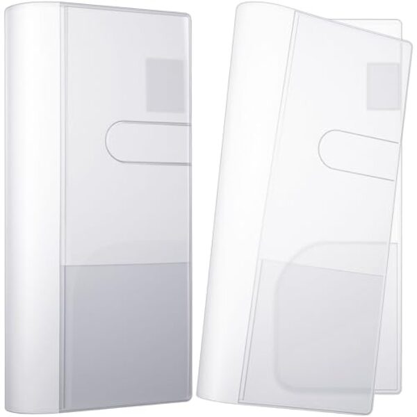 Humyoun 2 peças de capa de plástico transparente para semanas, 20 x 19 cm, capa protetora de PVC para caderno, capas protetoras de plástico forte para livros (transparente)