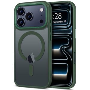 Hython Capa para iPhone 17 Pro Max, capa magnética translúcida fosca para celular de 6,9 polegadas [compatível com MagSafe] Capa protetora rígida à prova de choque fina para mulheres, homens e meninas
