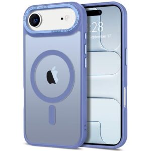 Hython Capa para iPhone Air, capa magnética translúcida fosca de 6,5 polegadas [compatível com MagSafe] Capa protetora rígida à prova de choque fina e fina para mulheres, homens e meninas, azul claro