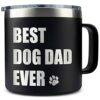 Hyturtle Caneca de café preta Best Dog Dad Ever 400 ml Presente para papai, presentes para o pai da filha, filho, crianças - Dia dos Pais - Ideia de presente de aniversário para amantes de cães -
