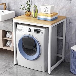 HYUIO Pés antiderrapantes ajustáveis para máquina de lavar tambor rack de armazenamento para economia de espaço independente unidade de prateleira organizadora para cozinha pequena banheiro sobre