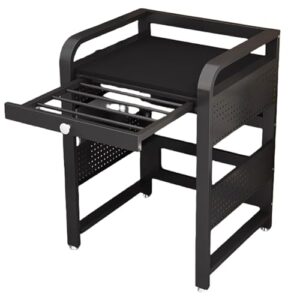 HYUIO Rack de armazenamento ajustável para máquina de lavar com haste de secagem retrátil e economia de espaço independente de bancada com prateleiras e pés ajustáveis