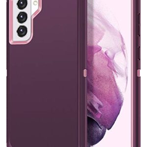 I-HONVA Capa para Galaxy S21 5G à prova de choque à prova de poeira/queda, 3 camadas, proteção total [sem protetor de tela] Capa resistente e durável para Samsung Galaxy S21 5G 6.2 2021, roxa/rosa