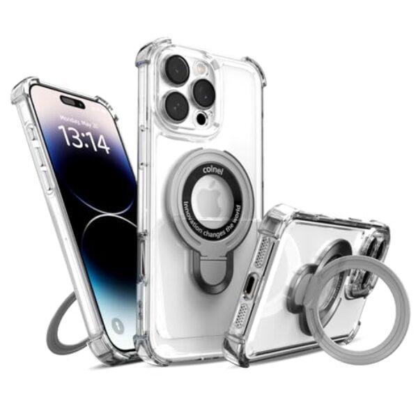 IAIYOXI Capa para iPhone 16 Plus com suporte magnético forte, à prova de choque de grau militar, proteção de 4 cantos de airbag, adequada para MagSafe, capa de telefone com suporte para iPhone 16 Plus