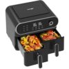 iceagle Fritadeira a ar dupla de 11 litros - Airfryer 6 em 1 com 2 cestos de fritura, botão de controle preciso | Sincronize e duas funções de cozimento para fritar, assar, grelhar, reaquecer e