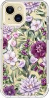ICEDIO Capa para iPhone 13 Mini com protetor de tela - compatível com carregamento sem fio, proteção aprimorada da câmera, capa de telefone transparente com design floral moderno para mulheres