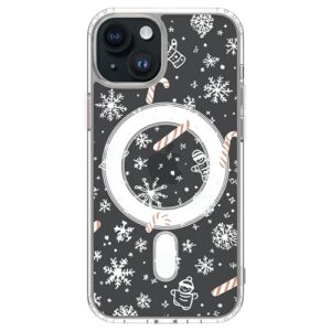 Idocolors Capa para iPhone 17 Pro, compatível com MagSafe, linda capa de telefone de Natal Theam Christmas, capa protetora à prova de choque de ajuste fino e transparente para mulheres e meninas