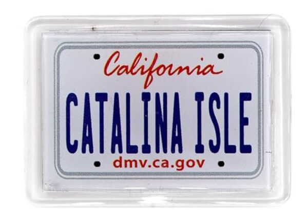 Ilha Catalina Califórnia placa de licença acrílico pequeno ímã de lembrança de colecionador 6 cm x 4,4 cm