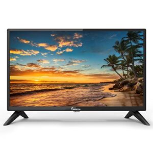 Impecca TV LED HD de 61 cm, 720p, TV sem moldura, controle remoto incluído, portas HDMI/USB/AV embutidas/ópticas, preto