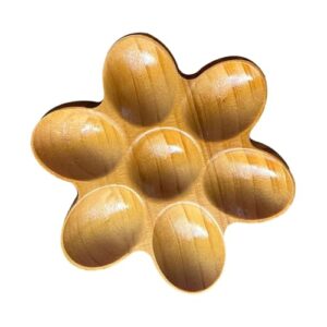 Ioensy Suporte para ovos de madeira, recipiente decorativo, suporte, placa, bandeja para ovos de madeira para, geladeira, exibição ou armazenamento, Comporta 7 Ovos