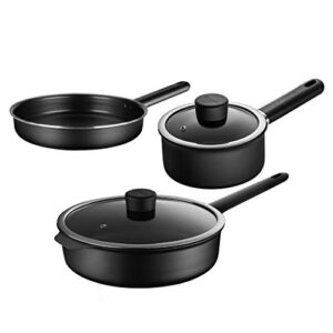 IUBGFTO Conjunto de panelas antiaderentes de liga de alumínio, utensílios de cozinha multifuncionais para cozinhas domésticas