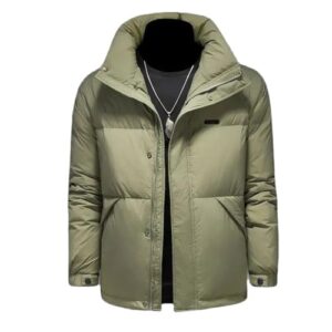 Jaqueta masculina de inverno branca com penas de pato, casual, quente, Army En8, M