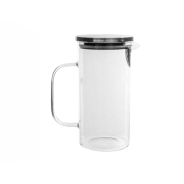 Jarra de Vidro Borossilicato com Tampa de Aço Inoxidável, Jarras para Chá Gelado Capacidade 1,1 Litros, para Bebidas e Armazenamento