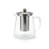 Jarra infusor bule chaleira vidro coador inox 950Ml cozinha borossilicato café chá filtro bambu barista