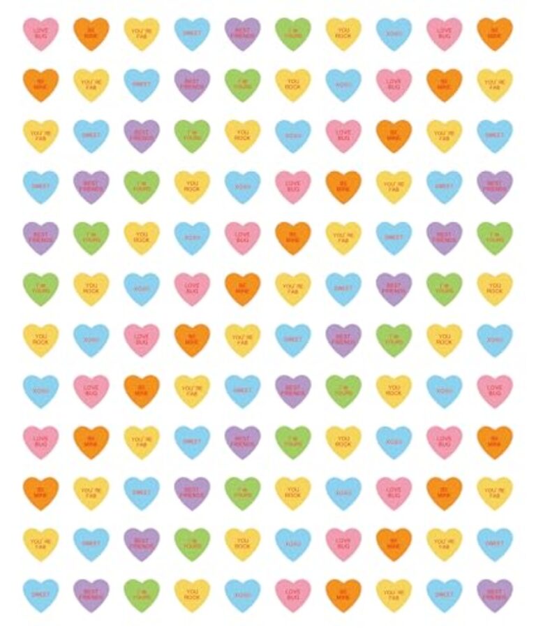 JarThenaAMCS 2400 peças mini adesivo de papel para dia dos namorados conversa coração adesivo autoadesivo para envelope scrapbook presente suprimentos DIY, 1,3 cm