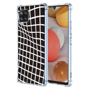 JDYGWK Capa para Samsung A42 5G Galaxy M42 5G, estampa floral transparente, silicone TPU macio, fina, à prova de choque, capa protetora antiarranhões para Samsung Galaxy A42 5G, preto e branco