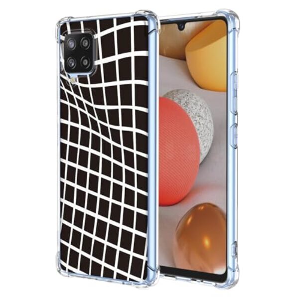 JDYGWK Capa para Samsung A42 5G Galaxy M42 5G, estampa floral transparente, silicone TPU macio, fina, à prova de choque, capa protetora antiarranhões para Samsung Galaxy A42 5G, preto e branco