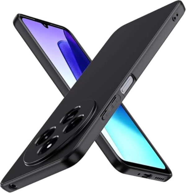 Jilivock Capa para celular Xiaomi Redmi 14C/Poco C75, capa de silicone macio, capa de silicone à prova de choque com forro de microfibra (preto)