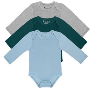 Jimonda Body infantil de manga comprida unissex para meninos e meninas recém-nascidos, peça única, primavera, verão, outono, Esmeralda, ardósia, cinza-escuro, 0-3 Months