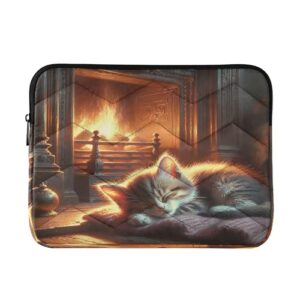 Joitme Capybara Bolsa de trabalho branca para escritório, bolsa de laptop de 33 a 13,3 polegadas para homens, bolsa de viagem média para laptop para mulheres, aconchegante para lareira vermelha, M