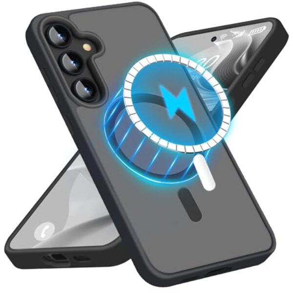 Joyinteng Capa de telefone para Samsung Galaxy A16 5G/4G, capa magnética mais forte atualizada para MagSafe, sem impressões digitais/arranhões translúcida PC traseiro TPU bumper capa fina resistente