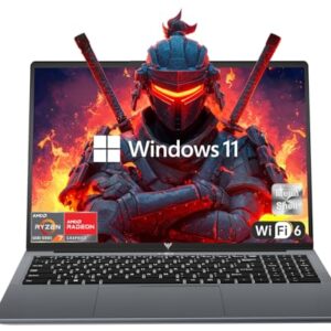 KAIGERR Laptop para jogos, laptop de 16 polegadas com AMD Ryzen 7 5825U (8C/16T, até 4,5 GHz), 16 GB de RAM, SSD NVMe de 512 GB, laptop Windows 11, placa de vídeo Radeon RX Vega 8, WiFi 6, KB