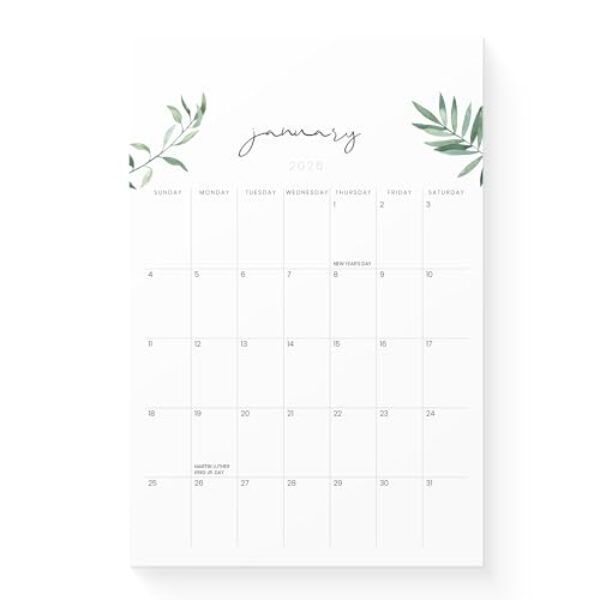 Karto Calendário magnético para geladeira 2026 - vertical 15 x 23 cm de janeiro de 2026 a junho de 2027 - pequeno, versátil e fácil de planejar com ímã de calendário de geladeira estética - Verde